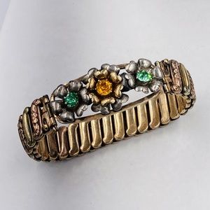 Vintage Lustern (Louis Stern) Sterling Rhinestone Expansion Bracelet